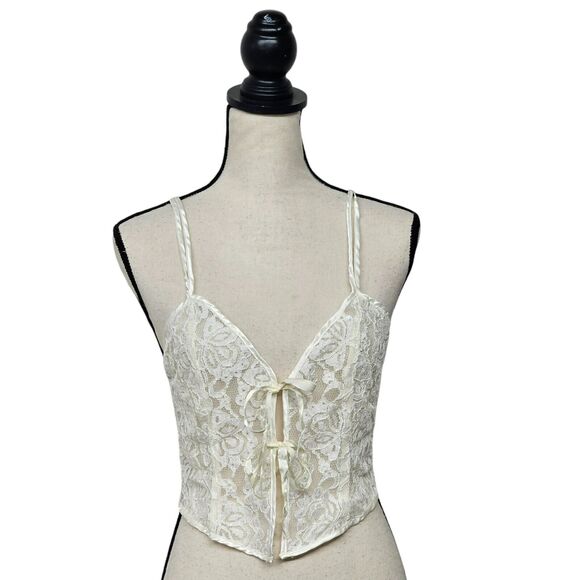 Tres Chic Other - Vintage Tres Chic Ivory White Camisole Size Small Medium Bridal Coquette Dainty